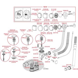 Сифон для ванны AlcaPlast полуавтомат черный матовый 57 см A55BLACK